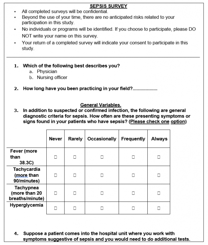 Research Paper on a Validation of Diagnostic Criteria for Severe Sepsis ...