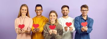 Students celebrating Valentines's Day