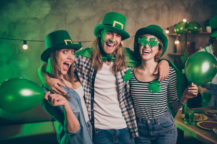 A group of students celebrating St. Patrick's Day